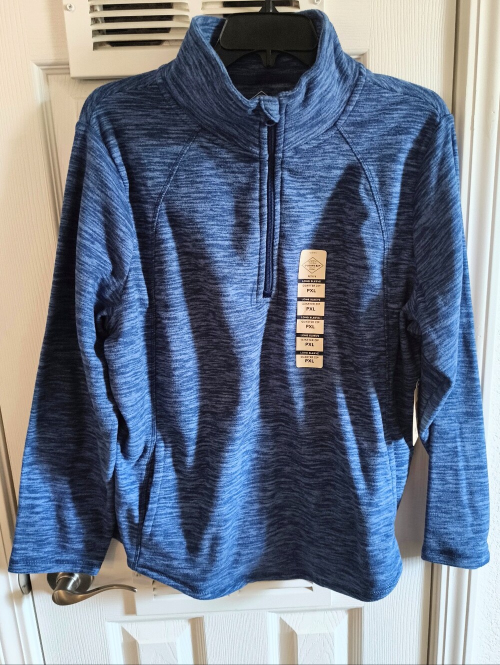 St John's Bay Women's Blue Fleece Quarter-Zip Pullover Jacket PXL